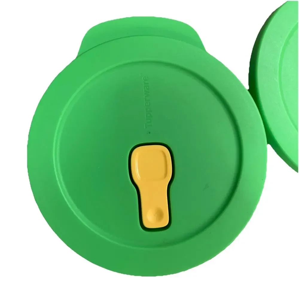 2 Tupperware 6” Crystal Wave Microwave Vented Replacement Lids Green 7372A-5